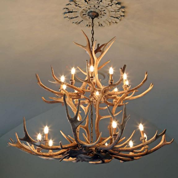 Large chandelier made from antlers 